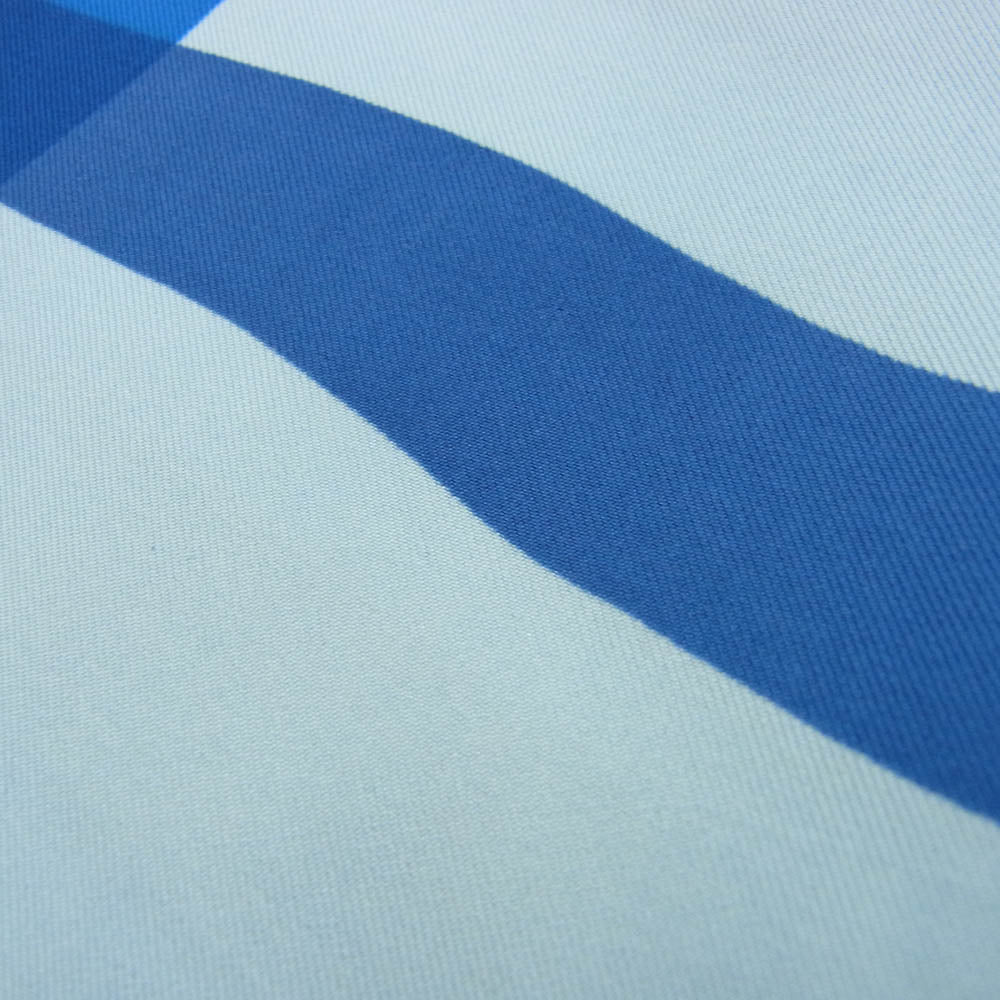 Herve Chapelier エルベ・シャプリエ シルク100％ FOULARDHC スカーフ ブルー系【美品】【中古】