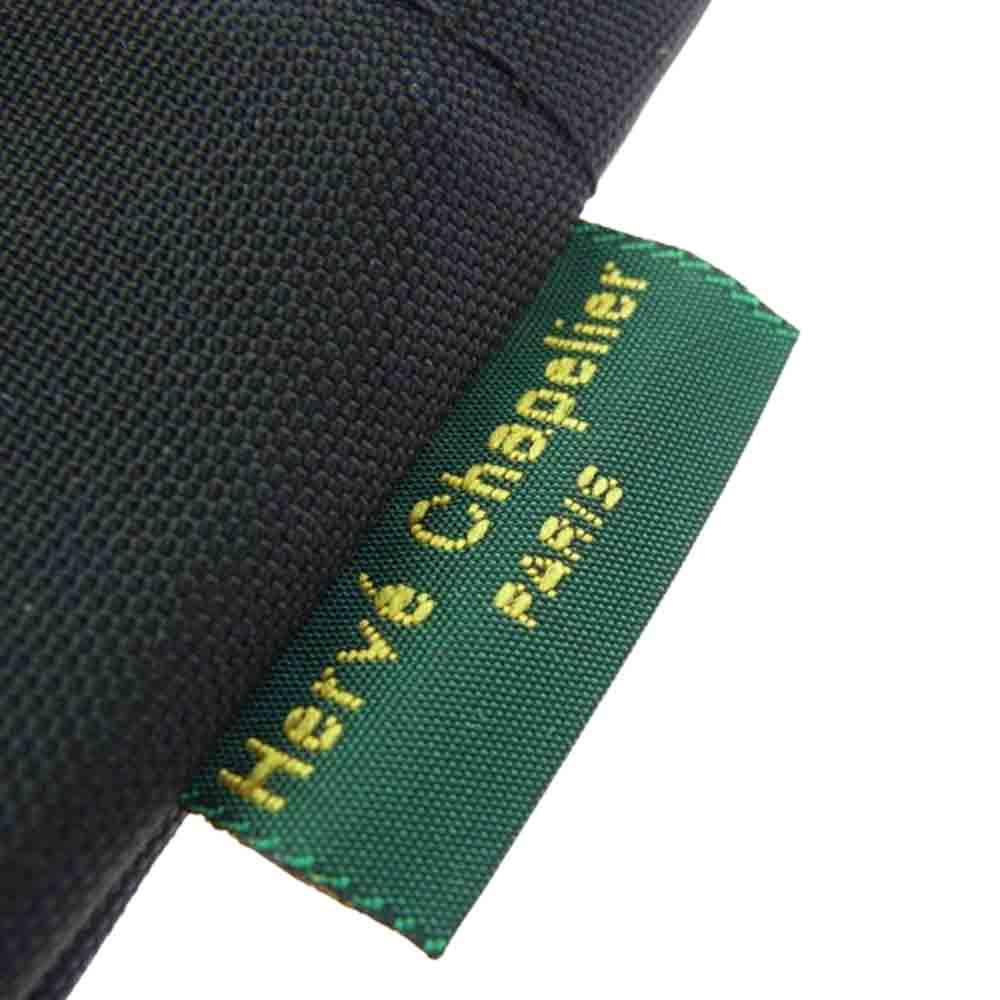 Herve Chapelier エルベ・シャプリエ ナイロン 舟型 ポーチ ブラック ブラック系【新古品】【未使用】【中古】