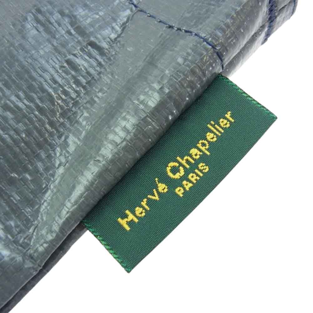 Herve Chapelier エルベ・シャプリエ 2012PP マルシェ トート バッグ M ネイビー グレー系 ネイビー系【新古品】【未使用】【中古】