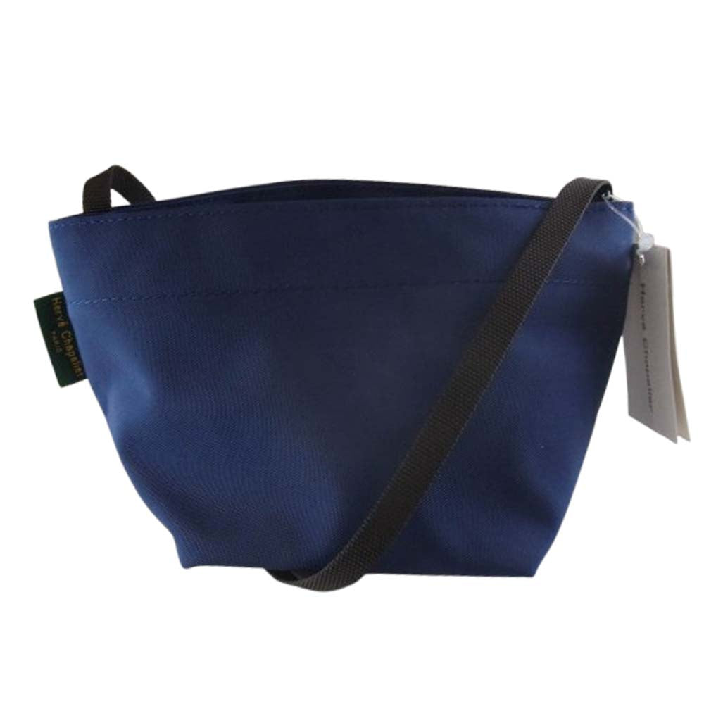 Herve Chapelier エルベ・シャプリエ 1927N ナイロン 舟型 ショルダー バッグ XS ネイビー系【新古品】【未使用】【中古】