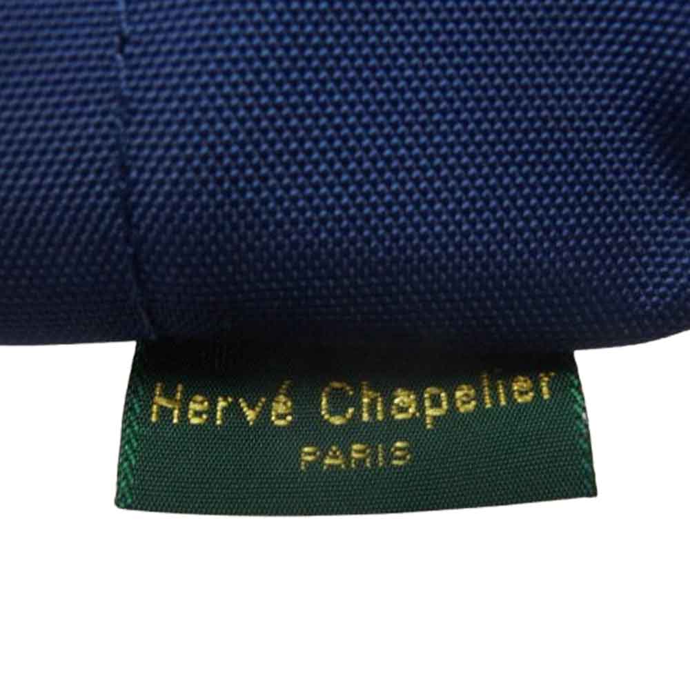 Herve Chapelier エルベ・シャプリエ 1927N ナイロン 舟型 ショルダー バッグ XS ネイビー系【新古品】【未使用】【中古】