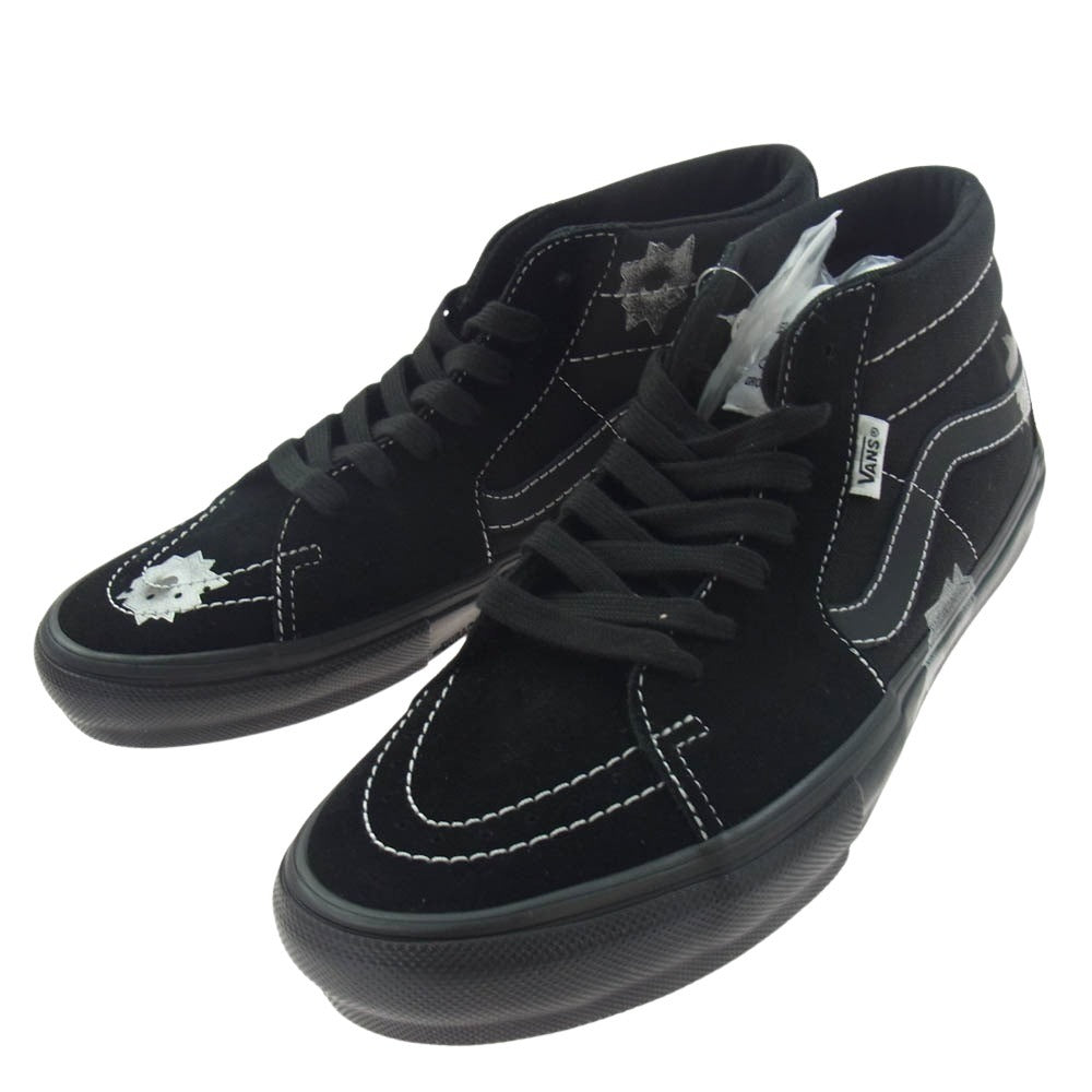 Supreme シュプリーム 25SS × VANS バンズ Nate Lowman Skate Grosso Mid Bullet Hole ネイトローマン バレットホール スケートグロッソ ミッド ロゴ スニーカー ブラック系 27.5cm【新古品】【未使用】【中古】