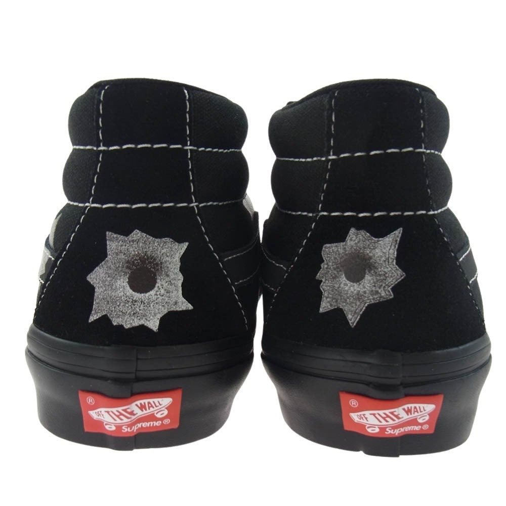 Supreme シュプリーム 25SS × VANS バンズ Nate Lowman Skate Grosso Mid Bullet Hole ネイトローマン バレットホール スケートグロッソ ミッド ロゴ スニーカー ブラック系 27.5cm【新古品】【未使用】【中古】