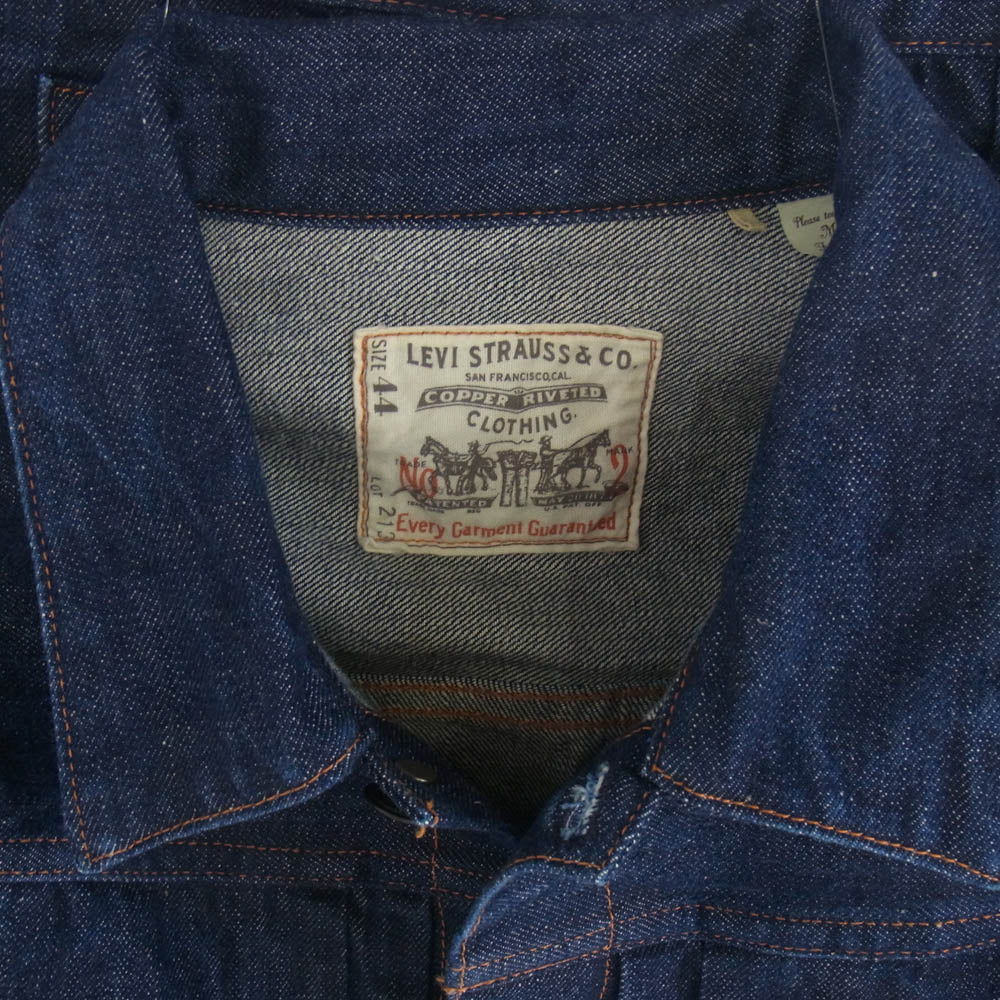 Levi's リーバイス VINTAGE CLOTHING 1920s LOT 213 800着限定シリアルナンバー入り デニムジャケット インディゴブルー系 44 XL【新古品】【未使用】【中古】