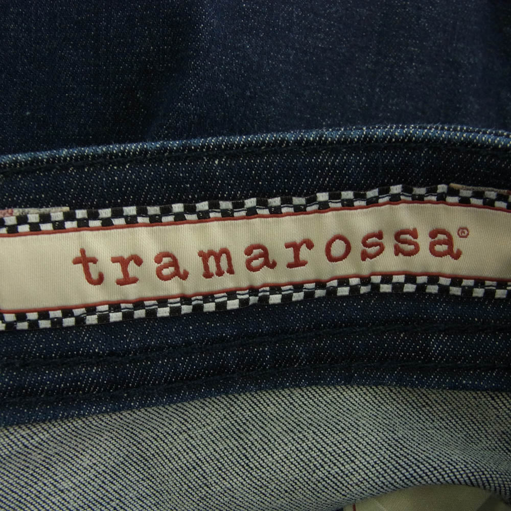 トラマロッサ イタリア製 5ポケット ジップフライ スリム ストレート デニムパンツ インディゴブルー系 32【中古】