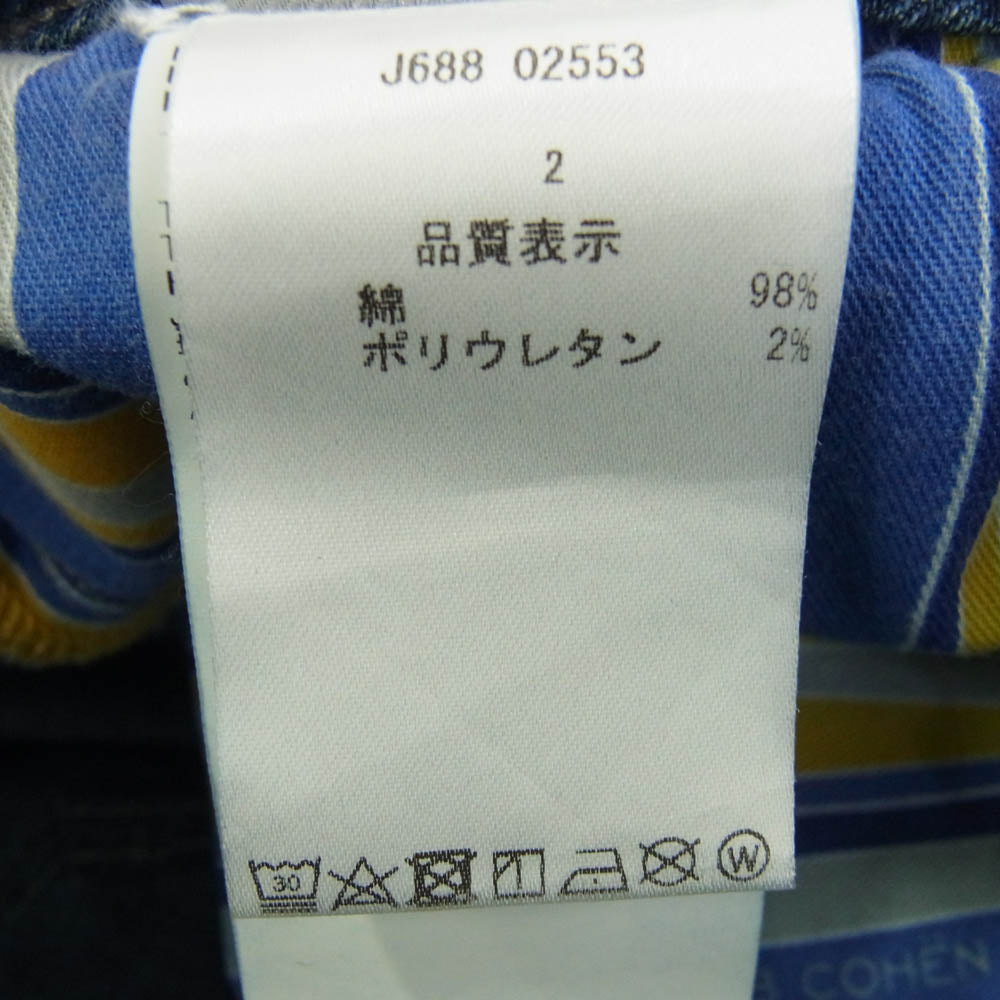 JACOB COHEN ヤコブコーエン J688 イタリア製 ハラコパッチ ボタンフライ 5ポケット デニムパンツ ジーンズ インディゴブルー系 32【中古】