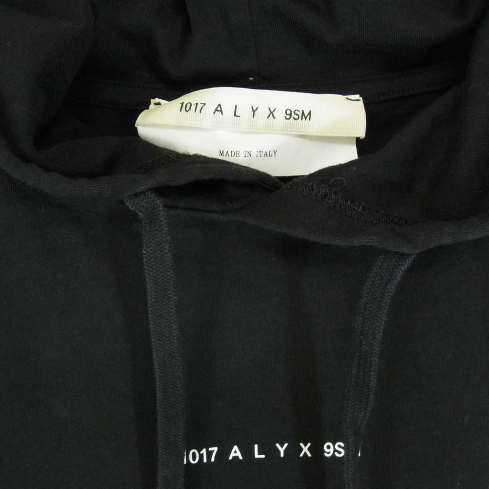 アリクス 1017-ALYX-9SM フード ロゴ カットソー パーカー ブラック系 XL【中古】