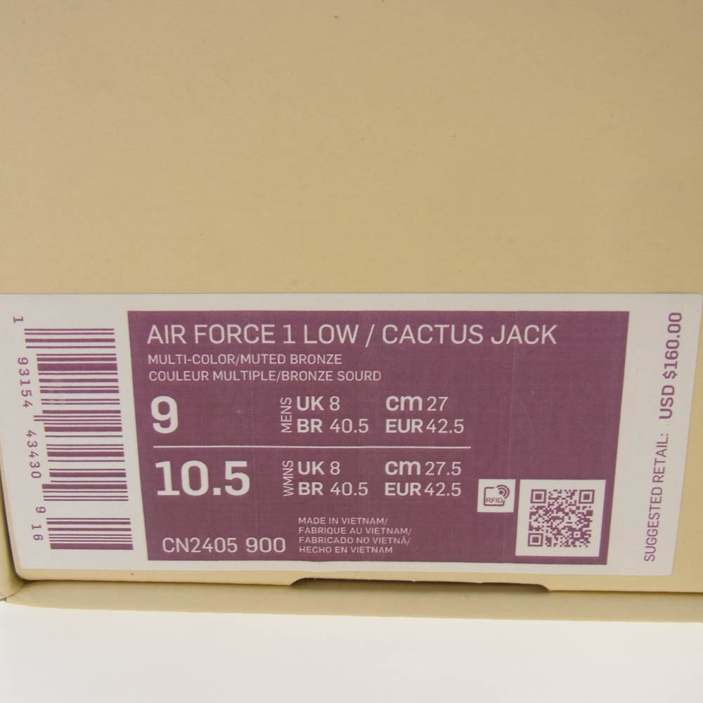 NIKE ナイキ CN2405-900 Travis Scott Air Force 1 Low Cactus Jack Multi Color トラヴィススコット エアフォース1 ロー カクタス ジャック スニーカー 27cm【美品】【中古】