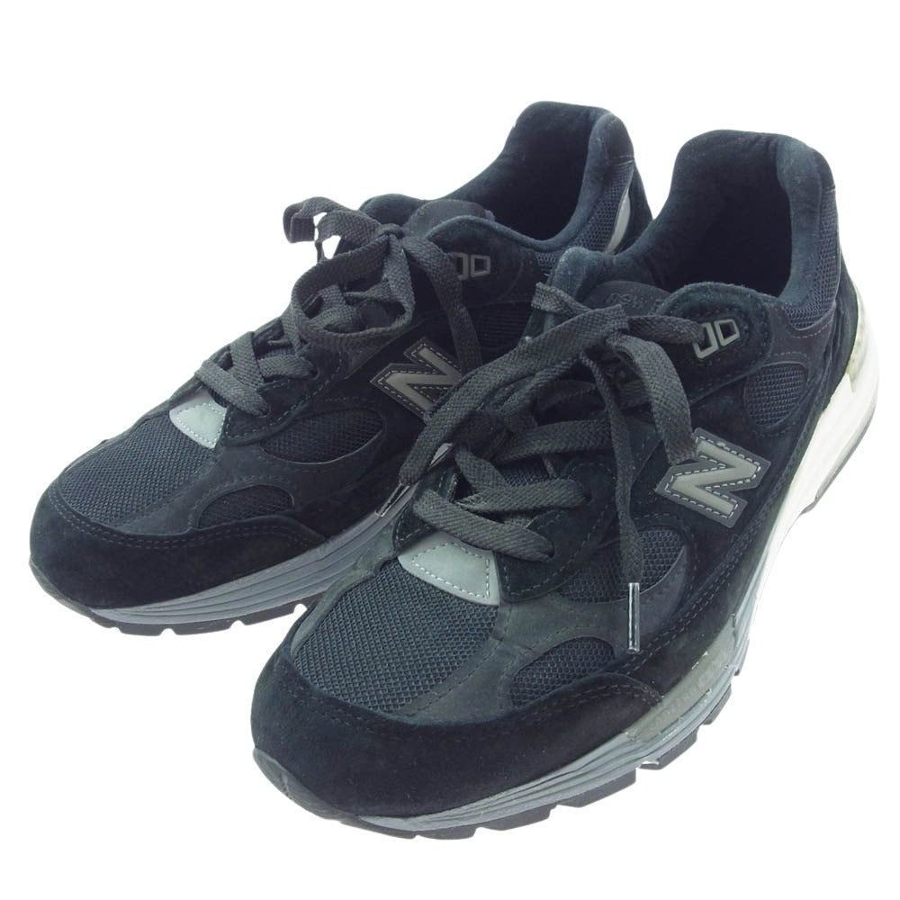 NEW BALANCE ニューバランス M992BL スエード ローカット スニーカー ブラック系 26cm【中古】