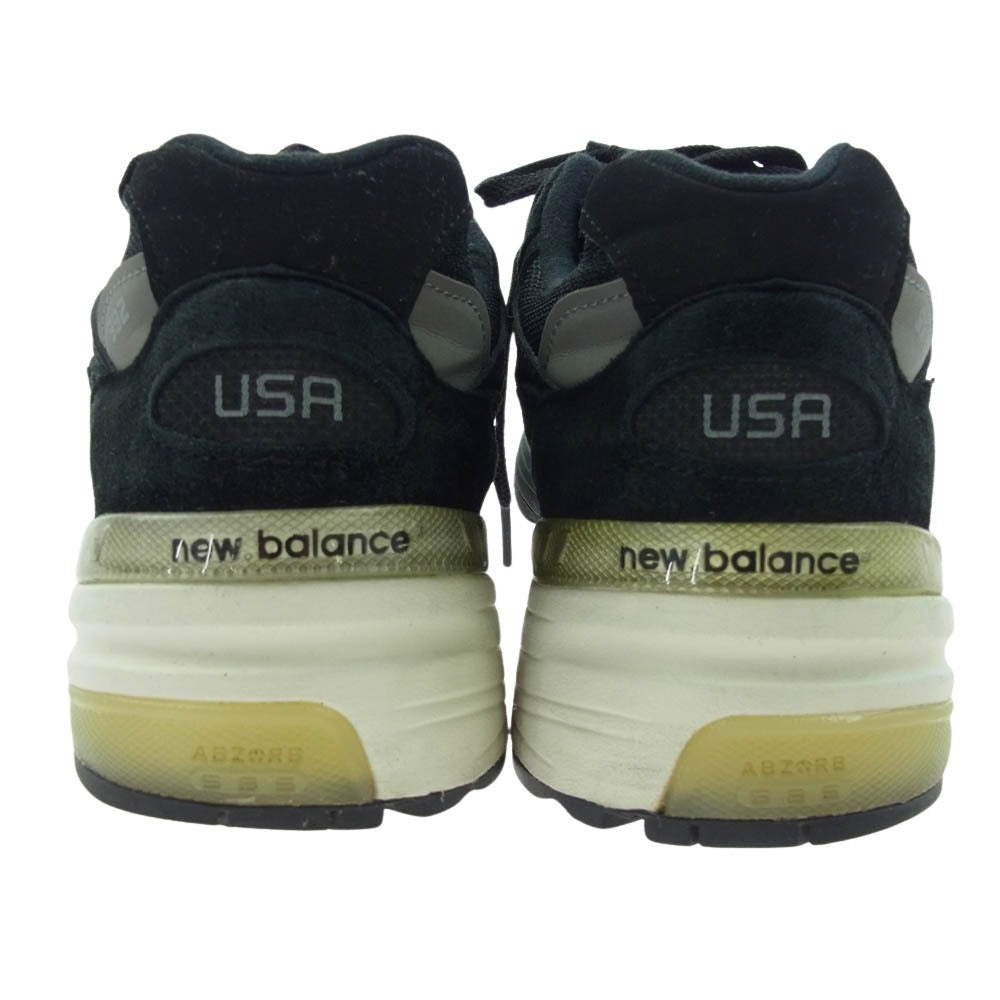 NEW BALANCE ニューバランス M992BL スエード ローカット スニーカー ブラック系 26cm【中古】