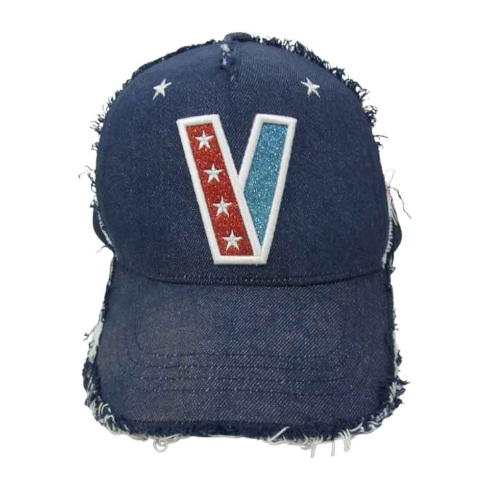 ヨシノノリタケ YK3DE-VSTAR CAP ロゴ メッシュ キャップ ネイビー系【中古】