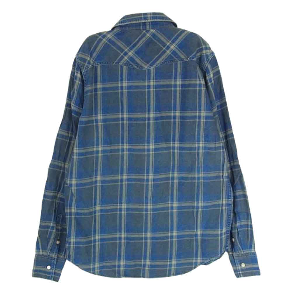 REMI RELIEF レミレリーフ コットン チェック シャツ ネイビー系 M【中古】