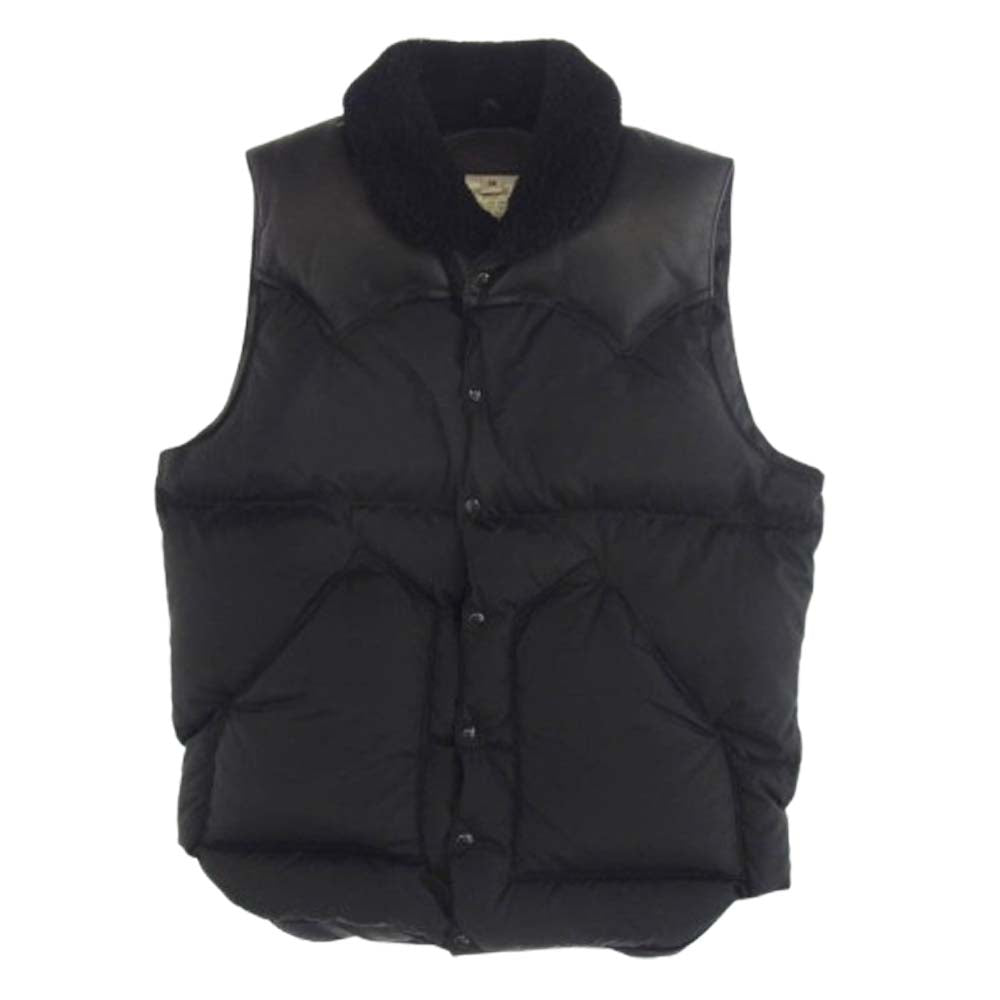 Rocky Mountain FeatherBed ロッキーマウンテンフェザーベッド 450-512-02 クリスティ レザー切替 ダウン ベスト ブラック系 38【中古】