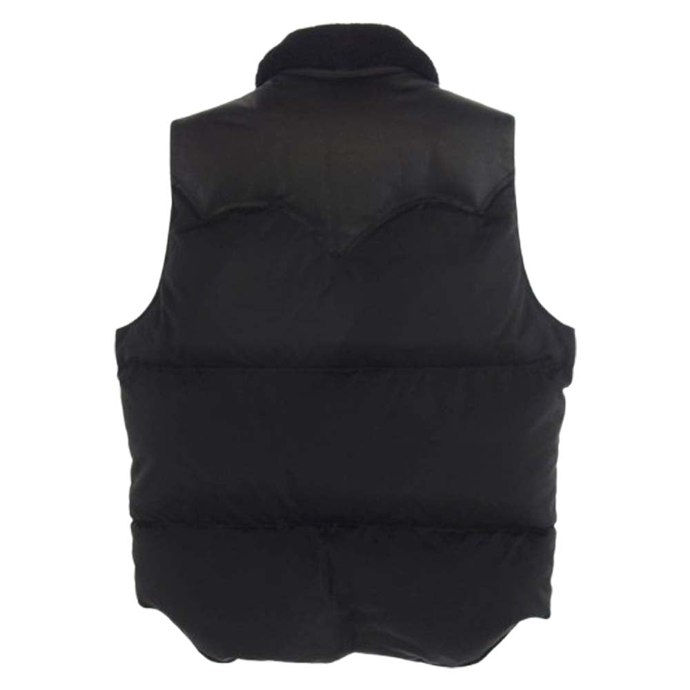Rocky Mountain FeatherBed ロッキーマウンテンフェザーベッド 450-512-02 クリスティ レザー切替 ダウン ベスト ブラック系 38【中古】