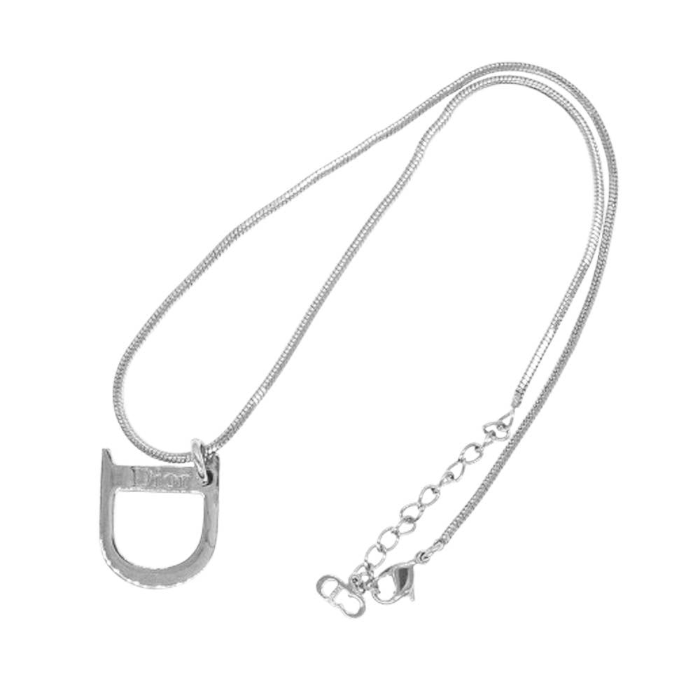 Christian Dior クリスチャンディオール Dロゴ ネックレス シルバー系【中古】