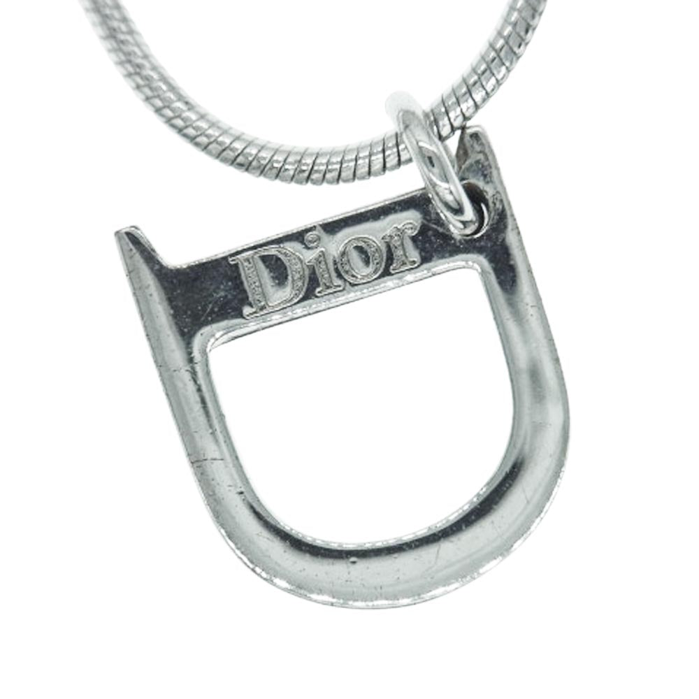 Christian Dior クリスチャンディオール Dロゴ ネックレス シルバー系【中古】