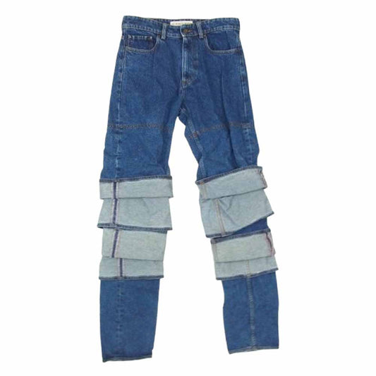 ワイプロジェクト layered denim pants レイヤード デニムパンツ ジーンズ インディゴブルー系 27インチ【中古】