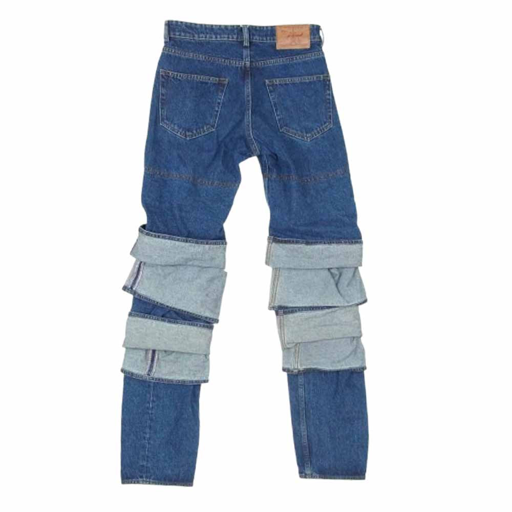 ワイプロジェクト layered denim pants レイヤード デニムパンツ ジーンズ インディゴブルー系 27インチ【中古】