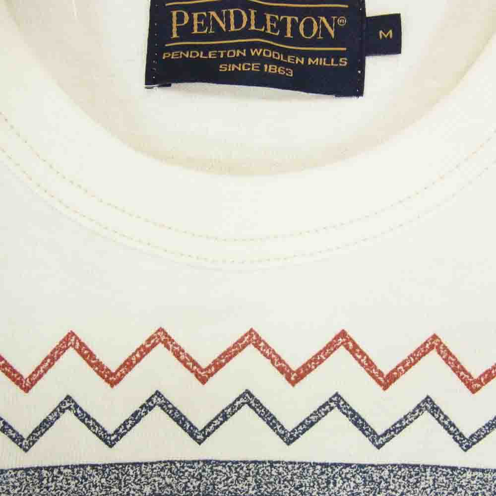 PENDLETON ペンドルトン ネイティブ柄 クルーネック 半袖 Tシャツ ホワイト系 M【中古】