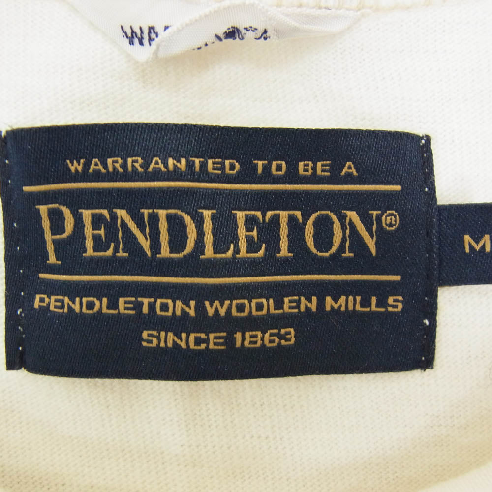 PENDLETON ペンドルトン ネイティブ柄 クルーネック 半袖 Tシャツ ホワイト系 M【中古】