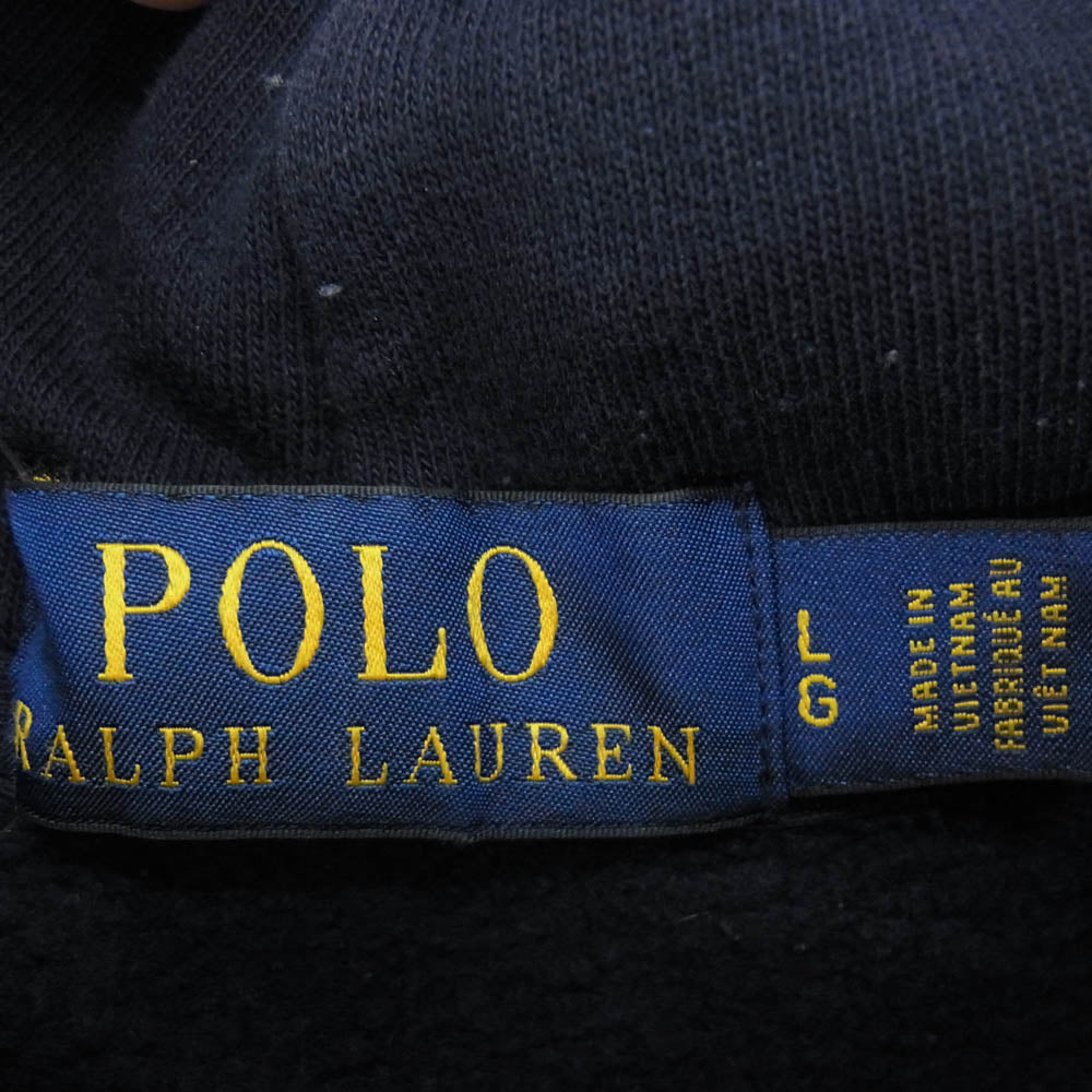 POLO RALPH LAUREN ポロ・ラルフローレン BIG PONY ビッグポニー プルオーバー スウェット パーカー ネイビー系 LG【中古】