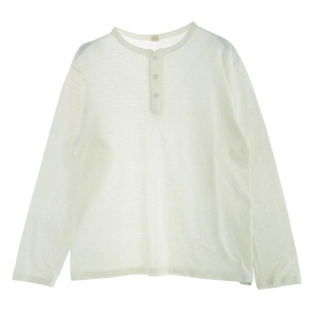 WAREHOUSE ウエアハウス ヘンリーネック 長袖 Tシャツ カットソー 白系 ホワイト系 L【中古】