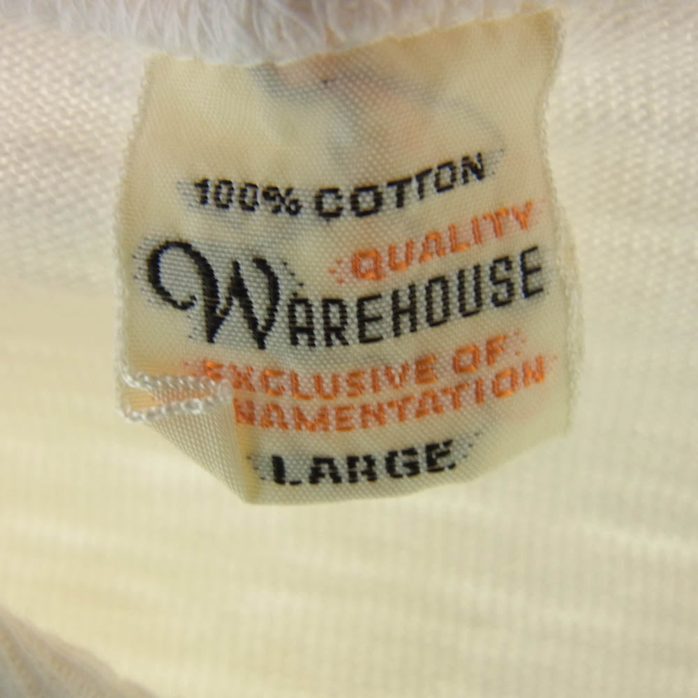WAREHOUSE ウエアハウス ヘンリーネック 長袖 Tシャツ カットソー 白系 ホワイト系 L【中古】