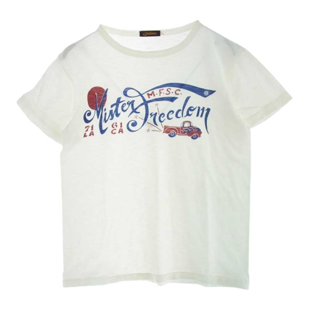 SUGAR CANE シュガーケーン Mister Freedom ミスターフリーダム USA製 プリント Tシャツ ホワイト系 M【中古】