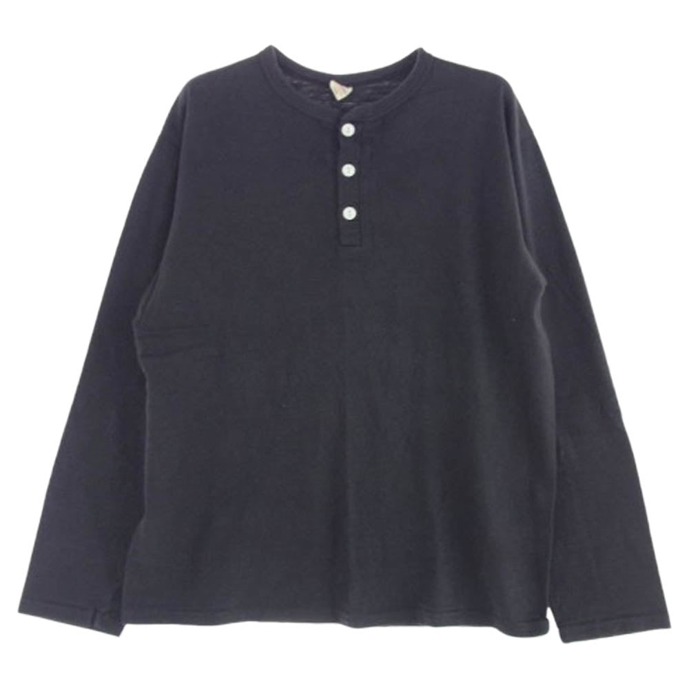 WAREHOUSE ウエアハウス ヘンリーネック 長袖 Tシャツ カットソー ダークブラウン系 L【中古】