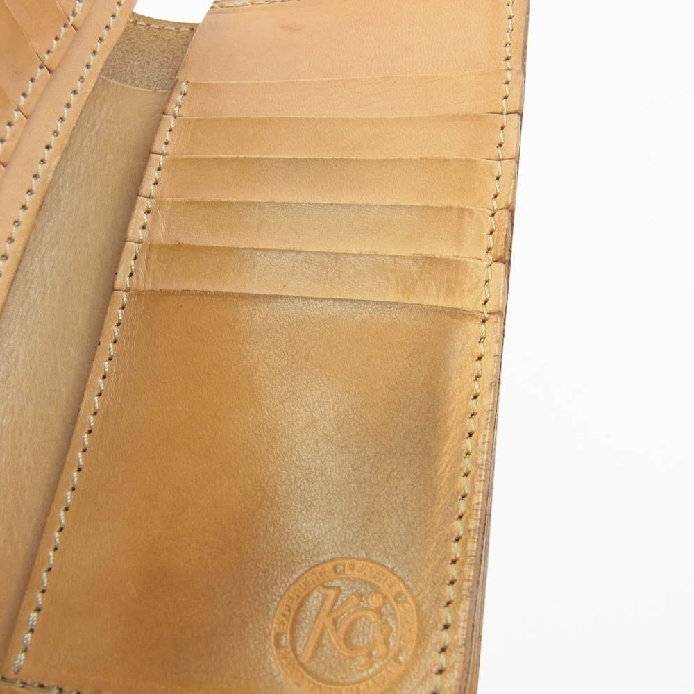 ケーシーズ カービング ミドル ウォレット 財布 ライトブラウン系【中古】