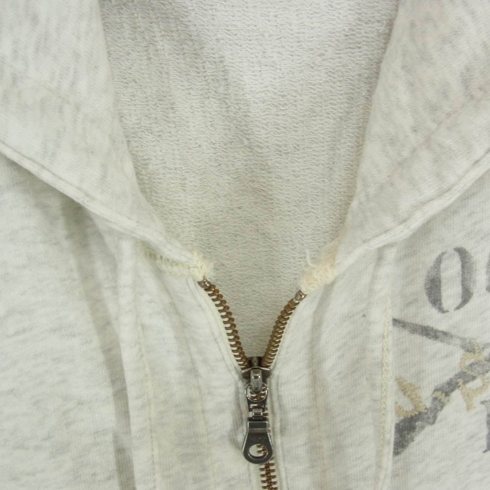 POLO RALPH LAUREN ポロ・ラルフローレン POLO JEANS U.S.R.L 刺繍 ミリタリー プリント フルジップ スウェット パーカー グレー系 L【中古】