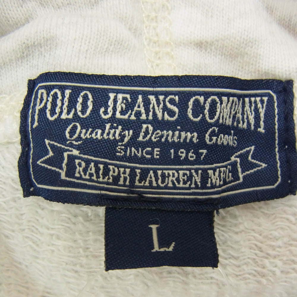 POLO RALPH LAUREN ポロ・ラルフローレン POLO JEANS U.S.R.L 刺繍 ミリタリー プリント フルジップ スウェット パーカー グレー系 L【中古】