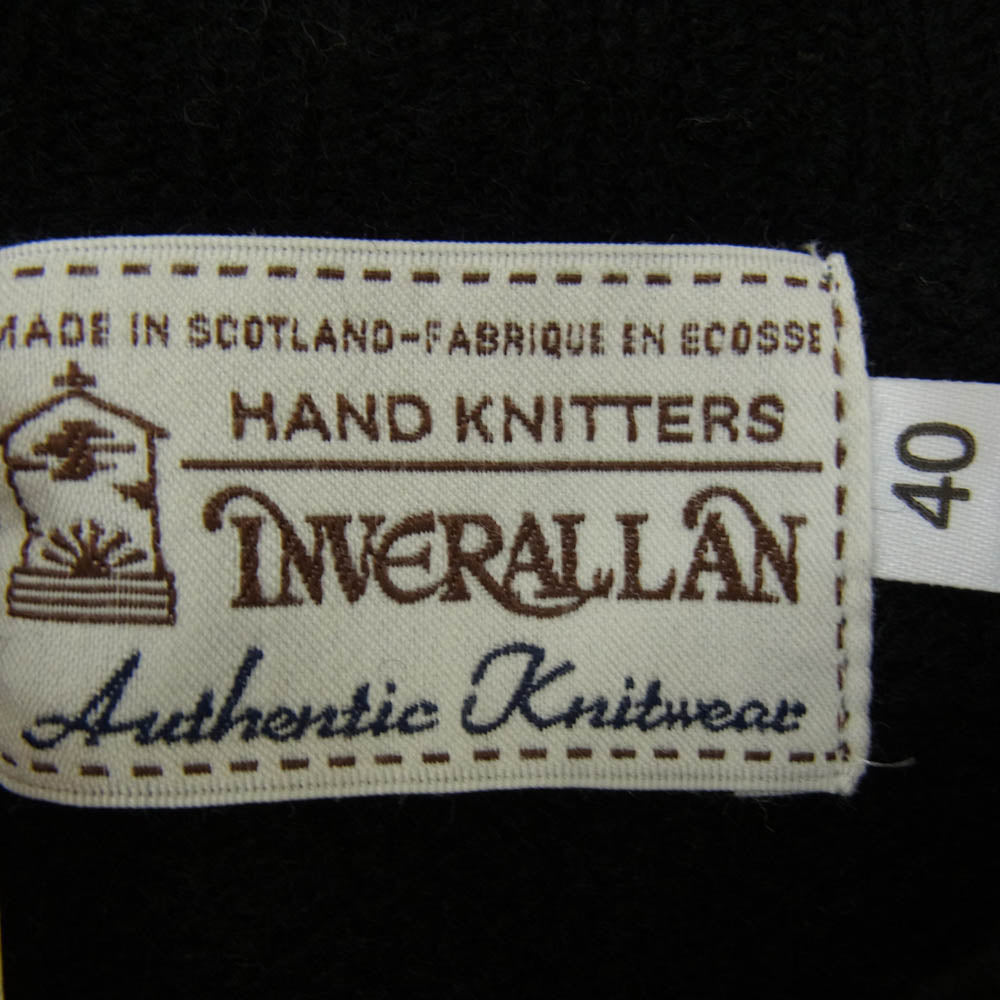 INVERALLAN インバーアラン SHETLAND CREWNECK SWEATER シェットランド セーター ニット ブラック系 40【美品】【中古】