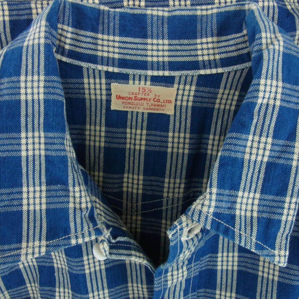 ユニオンサプライ US13487 PALAKA CHECK SHIRT BLOUSE チェックシャツ ジャケット ブルー系【中古】