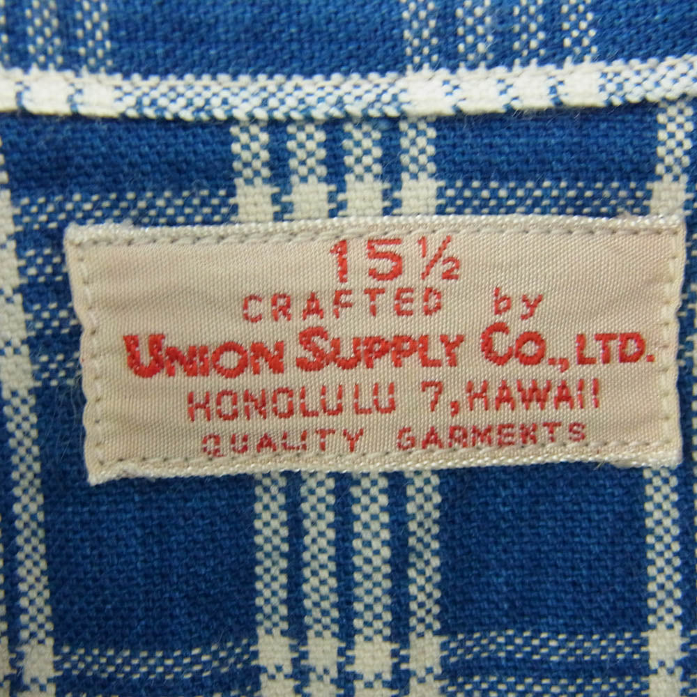 ユニオンサプライ US13487 PALAKA CHECK SHIRT BLOUSE チェックシャツ ジャケット ブルー系【中古】