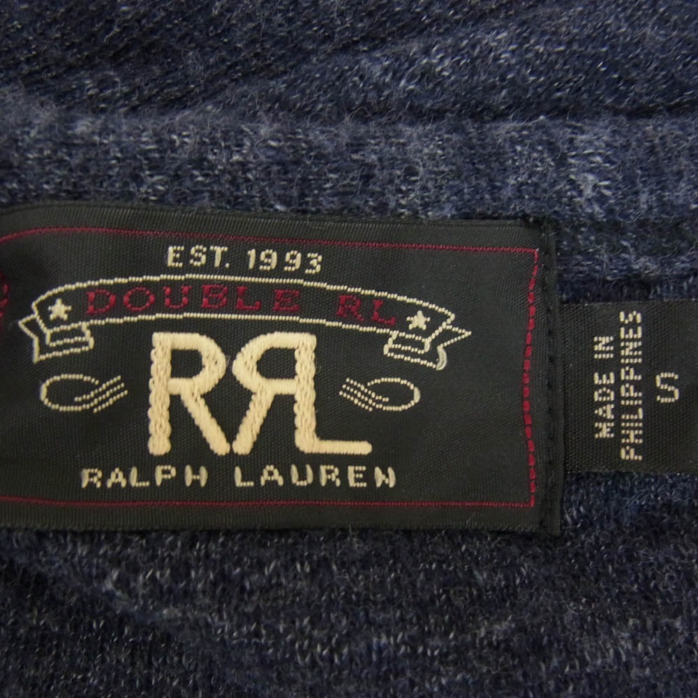 RRL ダブルアールエル インディゴ ネイティブプリント ヘンリーネック 長袖 Tシャツ カットソー ネイビー系 S【中古】
