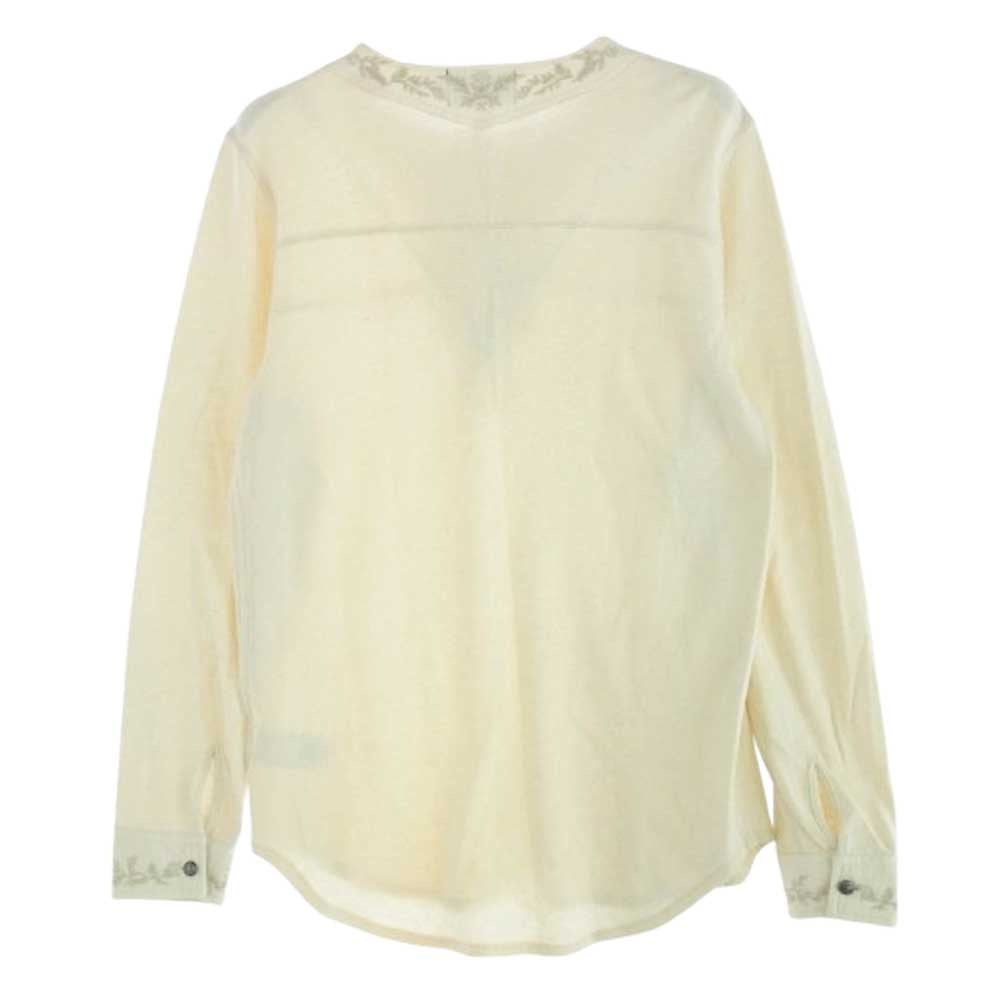 RRL ダブルアールエル EMBROIDERED COTTON HENLEY 刺繍 コンチョ  ヘンリーネック 長袖  Tシャツ カットソー ベージュ系 S【中古】 RRL ダブルアールエル EMBROIDERED COTTON HENLEY 刺繍 コンチョ