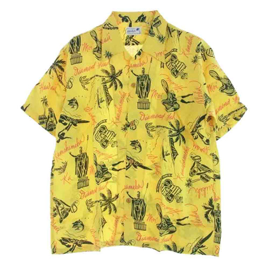 SUN SURF サンサーフ SS37574 SPECIAL EDITION スペシャル HISTORICAL EVIDENCE アロハ ハワイアン シャツ イエロー系 M【新古品】【未使用】【中古】