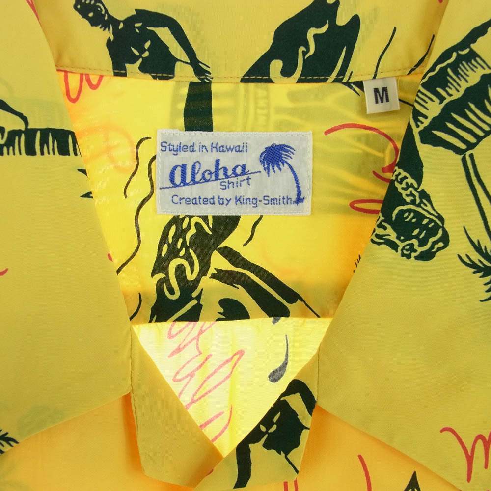 SUN SURF サンサーフ SS37574 SPECIAL EDITION スペシャル HISTORICAL EVIDENCE アロハ ハワイアン シャツ イエロー系 M【新古品】【未使用】【中古】