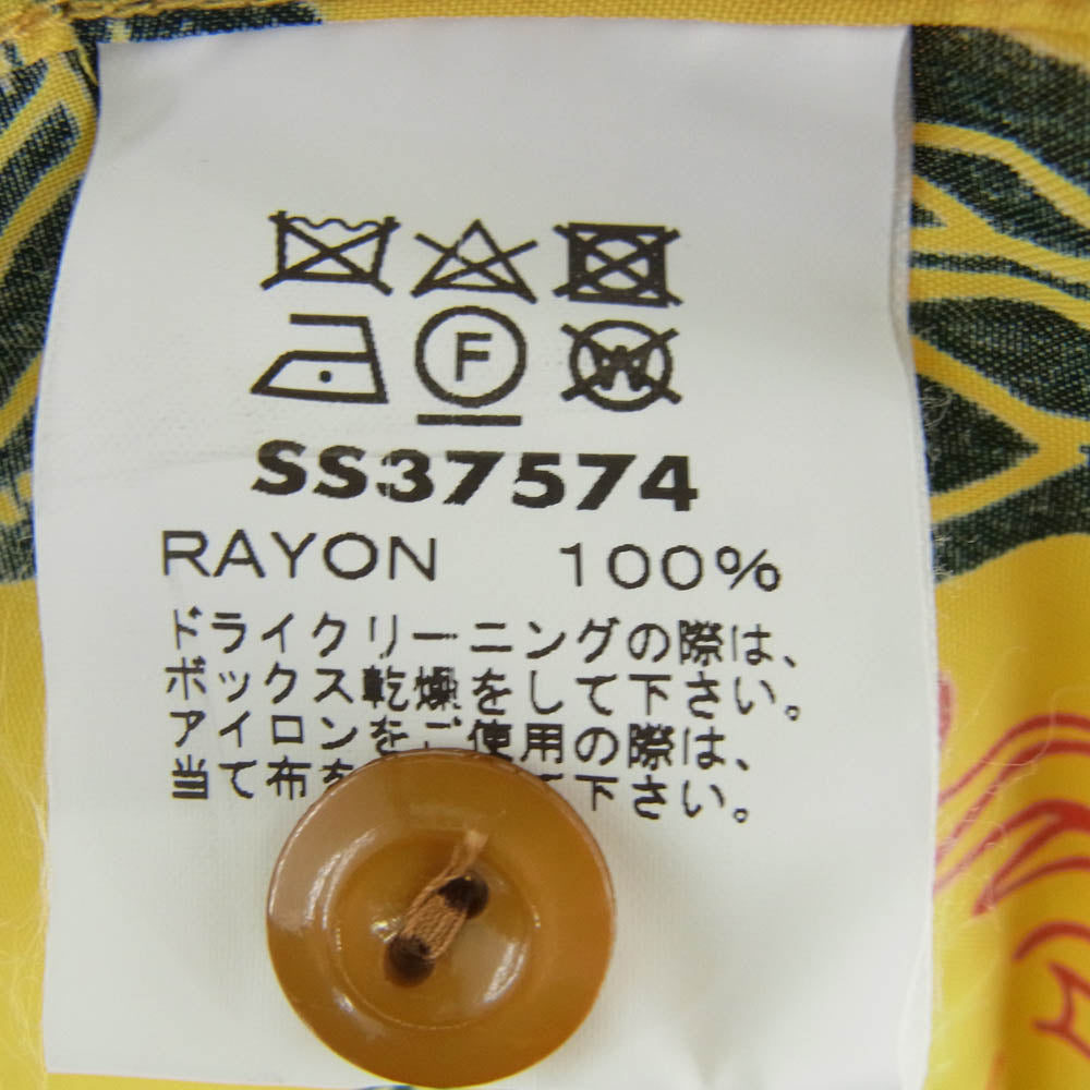 SUN SURF サンサーフ SS37574 SPECIAL EDITION スペシャル HISTORICAL EVIDENCE アロハ ハワイアン シャツ イエロー系 M【新古品】【未使用】【中古】