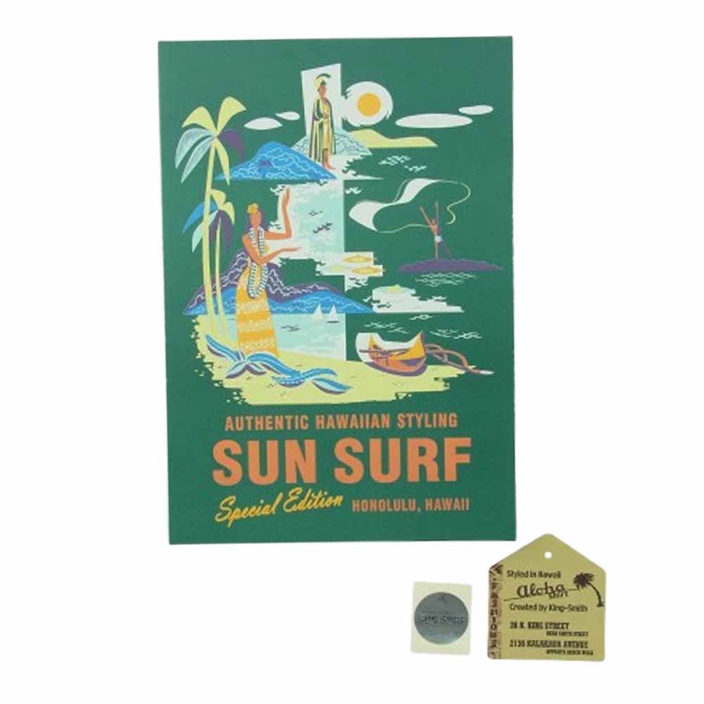 SUN SURF サンサーフ SS37574 SPECIAL EDITION スペシャル HISTORICAL EVIDENCE アロハ ハワイアン シャツ イエロー系 M【新古品】【未使用】【中古】