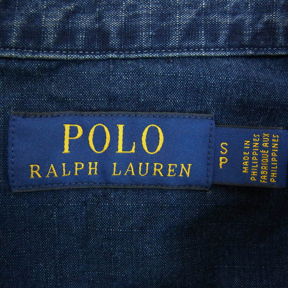 POLO RALPH LAUREN ポロ・ラルフローレン Ripstop Work shirt Jacket インディゴ  スカ刺繍 ミリタリー ジャケット インディゴブルー系 S【中古】