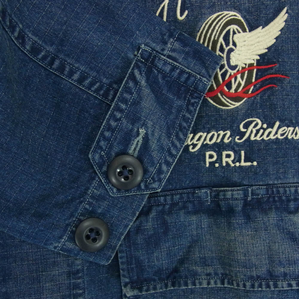 POLO RALPH LAUREN ポロ・ラルフローレン Ripstop Work shirt Jacket インディゴ  スカ刺繍 ミリタリー ジャケット インディゴブルー系 S【中古】