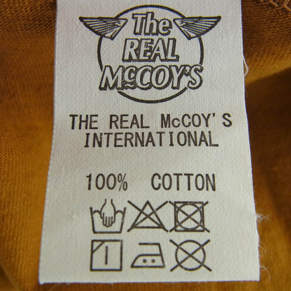 The REAL McCOY'S ザリアルマッコイズ BEAT NAVY ヘビィオンス 半袖 Tシャツ ブラウン系 M【美品】【中古】