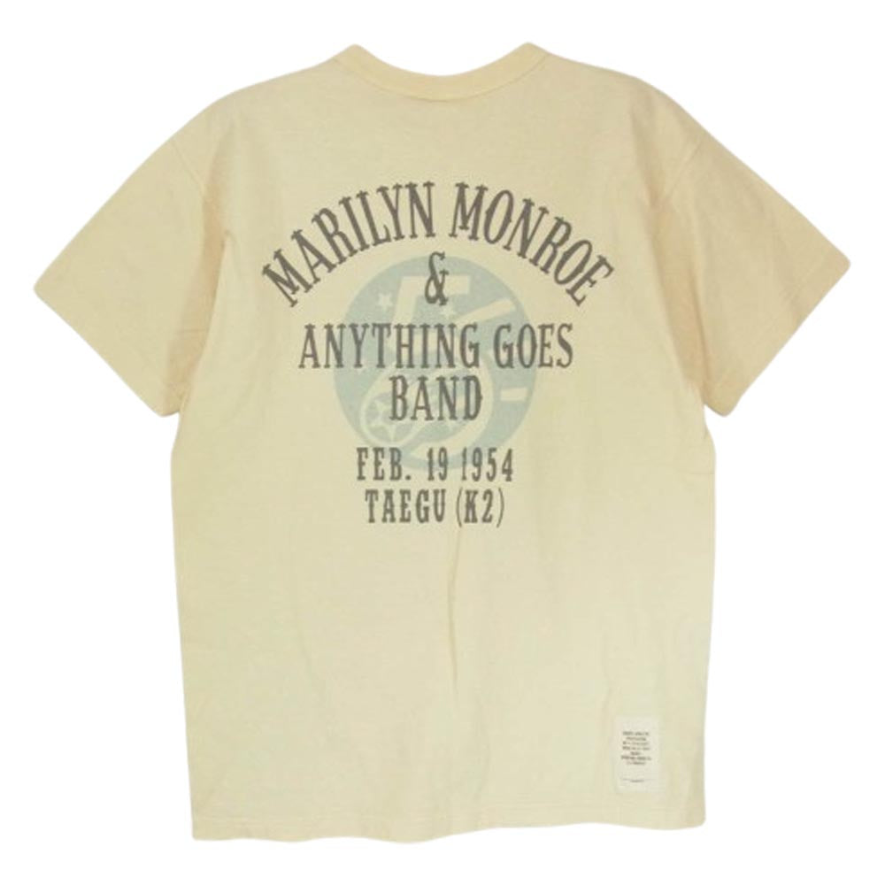 TOY'S McCOY トイズマッコイ MARILYN MONROE TEE  ANYTHING GOES マリリンモンロー Tシャツ 半袖 ベージュ系 M【美品】【中古】
