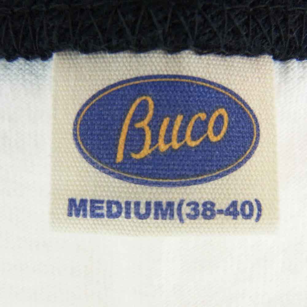 The REAL McCOY'S ザリアルマッコイズ BUCO ブコ GOLDEN ARROW 染み込みプリント 2トーン トリム 半袖 Tシャツ ホワイト系 M【中古】