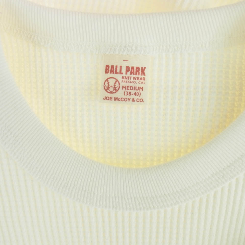 The REAL McCOY'S ザリアルマッコイズ JOE McCOY BALL PARK サーマル シャツ ヘビィオンス 長袖 ホワイト系 ホワイト系 M【極上美品】【中古】