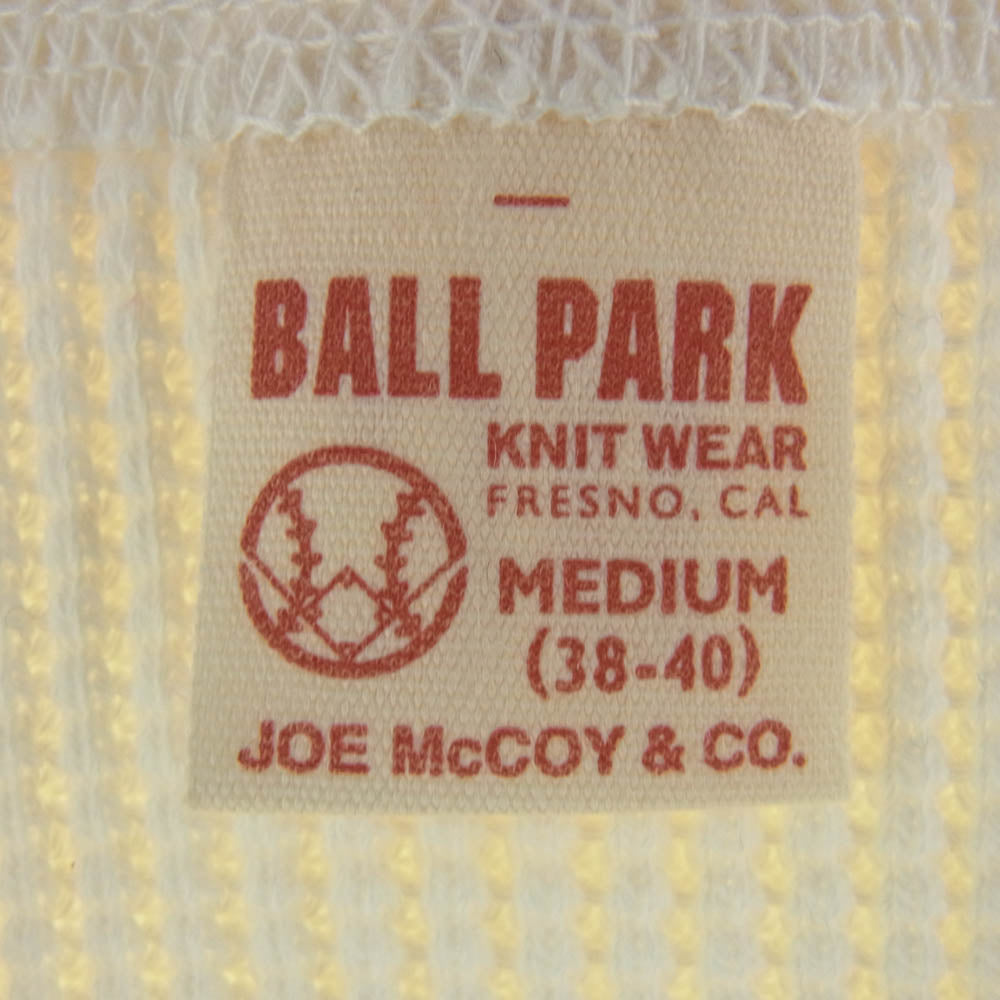 The REAL McCOY'S ザリアルマッコイズ JOE McCOY BALL PARK サーマル シャツ ヘビィオンス 長袖 ホワイト系 ホワイト系 M【極上美品】【中古】