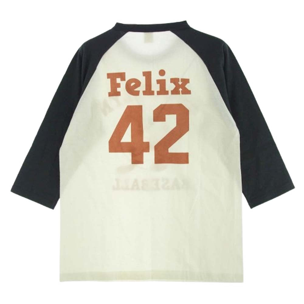 TOY'S McCOY トイズマッコイ TMC1630 BROOKLYN FELIX THE CAT フィリックス プリント ミリタリー ラグラン Tシャツ グリーン系 ベージュ系 M【美品】【中古】