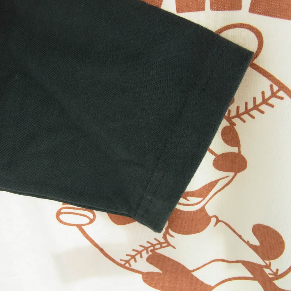 TOY'S McCOY トイズマッコイ TMC1630 BROOKLYN FELIX THE CAT フィリックス プリント ミリタリー ラグラン Tシャツ グリーン系 ベージュ系 M【美品】【中古】